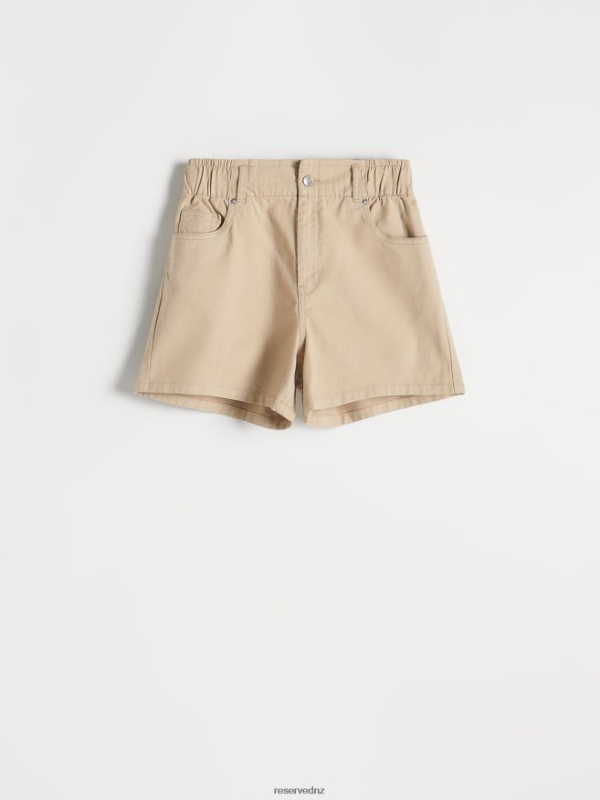 Reserved Women High Waist Shorts P6H08T608 Apparel Beige