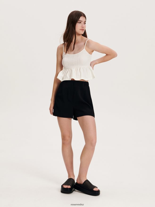 Reserved Women Plain Shorts P6H08T585 Apparel Black