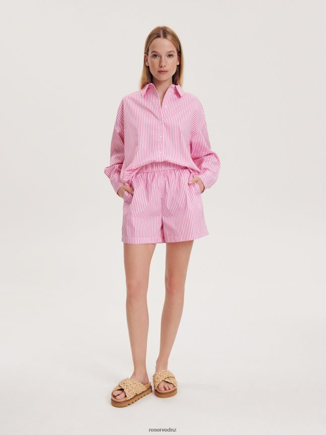 Reserved Women Poplin Shorts P6H08T592 Apparel Pink