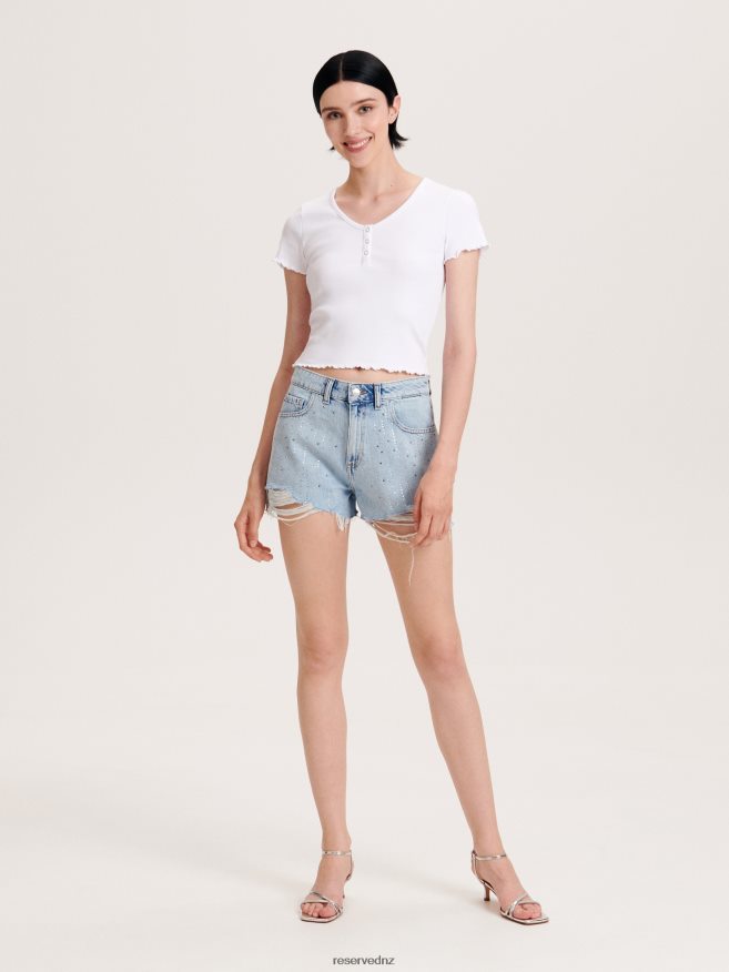 Reserved Women Shorts With Detailing P6H08T605 Apparel Blue