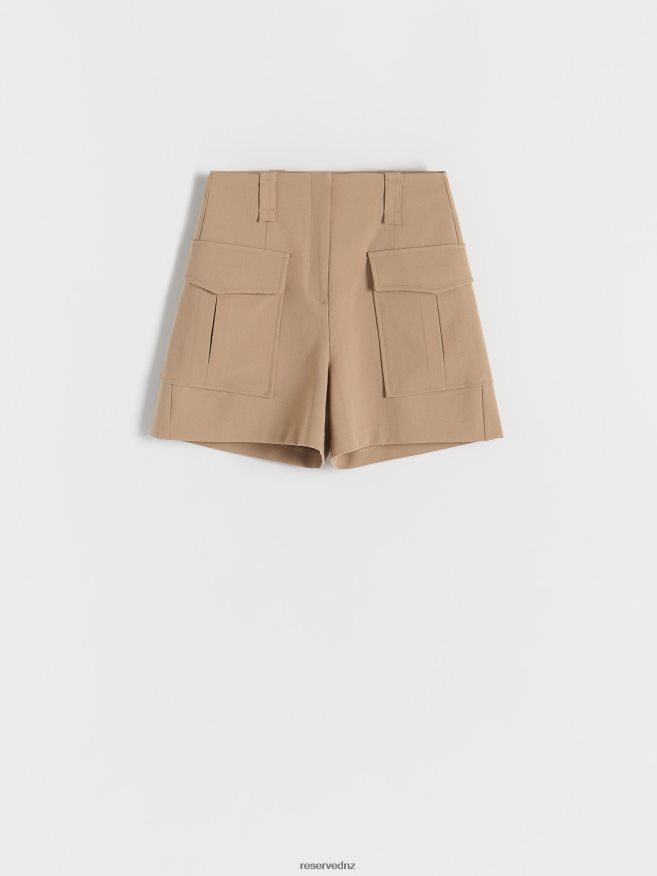 Reserved Women Shorts With Pockets P6H08T559 Apparel Beige