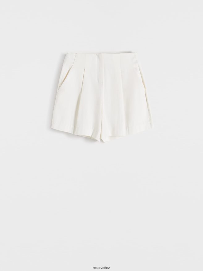 Reserved Women Viscose Shorts P6H08T119 Apparel White