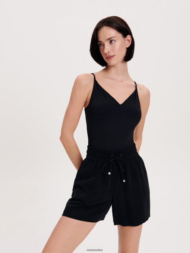 Reserved Women Viscose Shorts P6H08T577 Apparel Black