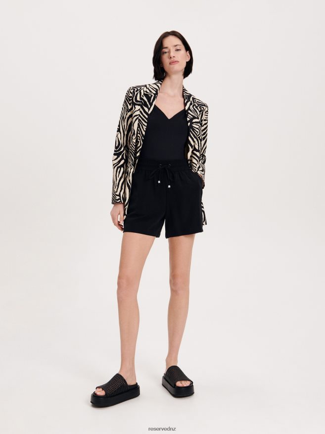 Reserved Women Viscose Shorts P6H08T577 Apparel Black