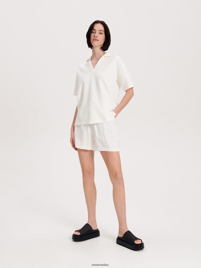 Reserved Women Viscose Shorts P6H08T578 Apparel White