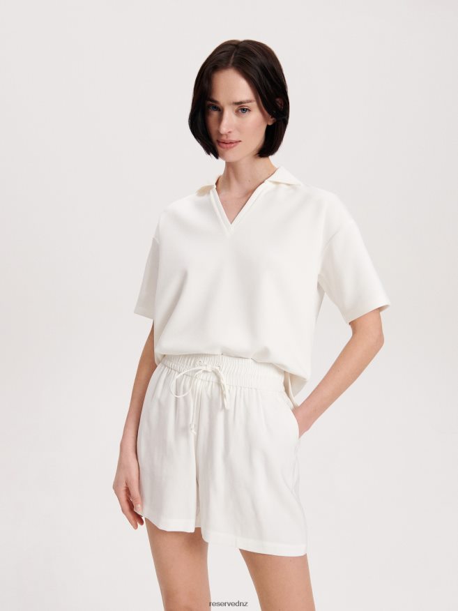 Reserved Women Viscose Shorts P6H08T578 Apparel White