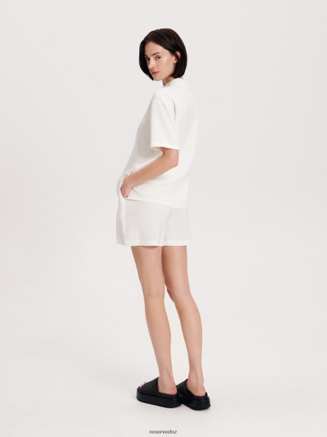 Reserved Women Viscose Shorts P6H08T578 Apparel White