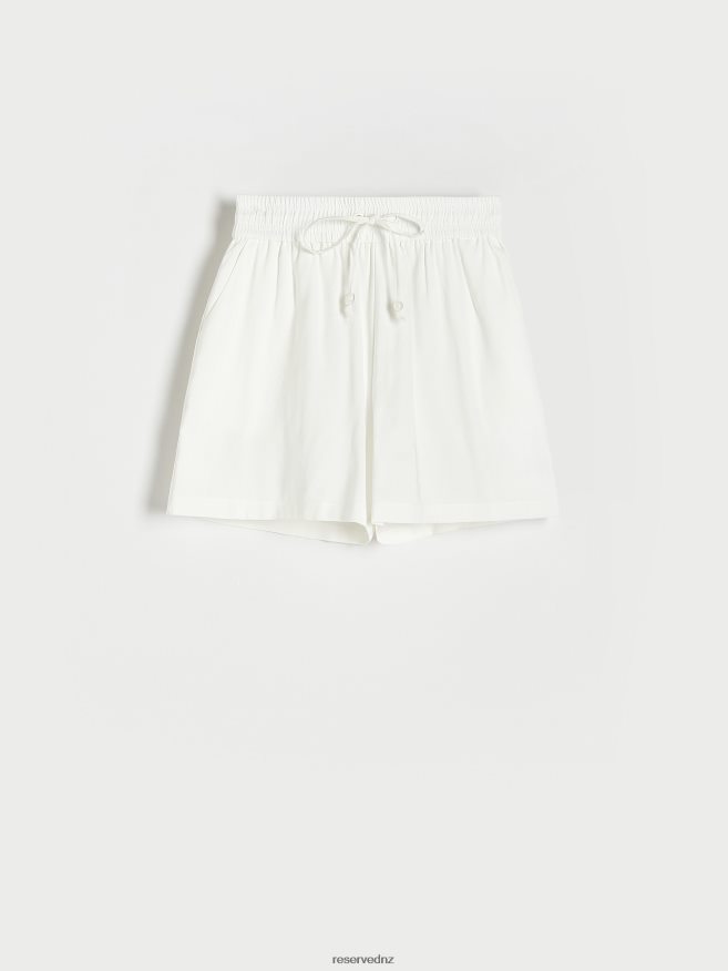 Reserved Women Viscose Shorts P6H08T578 Apparel White