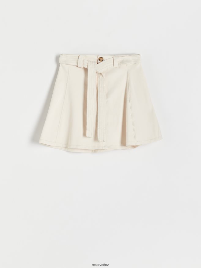 Reserved Women Cotton Mini Skirt P6H08T32 Apparel Cream