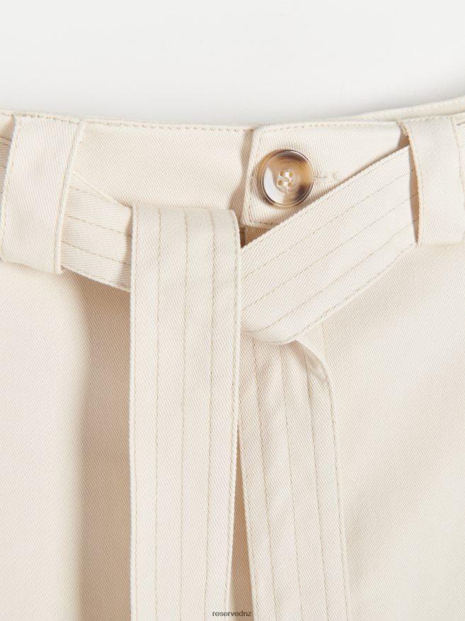 Reserved Women Cotton Mini Skirt P6H08T32 Apparel Cream