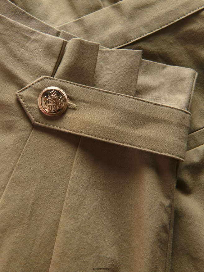 Reserved Women Cotton Mini Skirt P6H08T848 Apparel Brownish Green