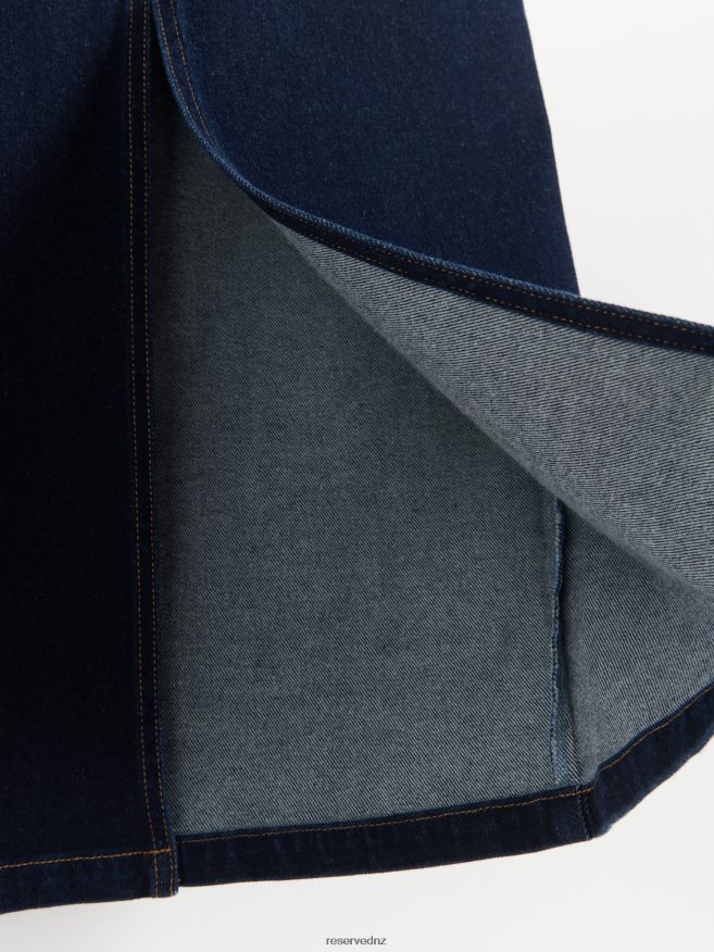 Reserved Women Denim Midi Skirt P6H08T97 Apparel Indigo Jeans