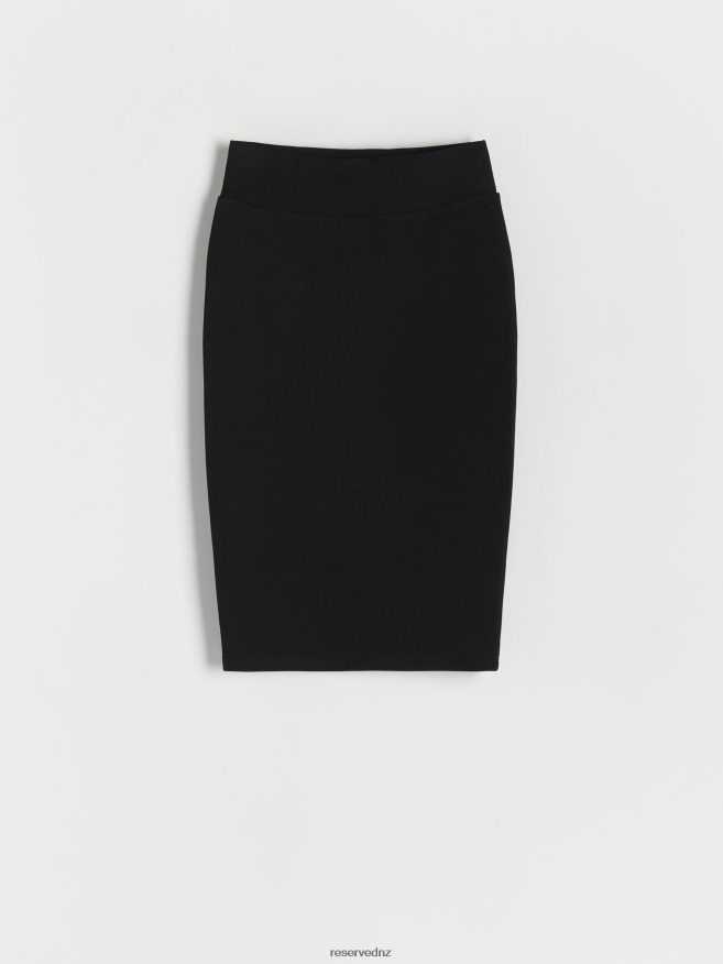 Reserved Women Fitted Midi Skirt P6H08T830 Apparel Black