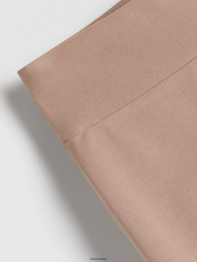 Reserved Women Fitted Midi Skirt P6H08T832 Apparel Beige