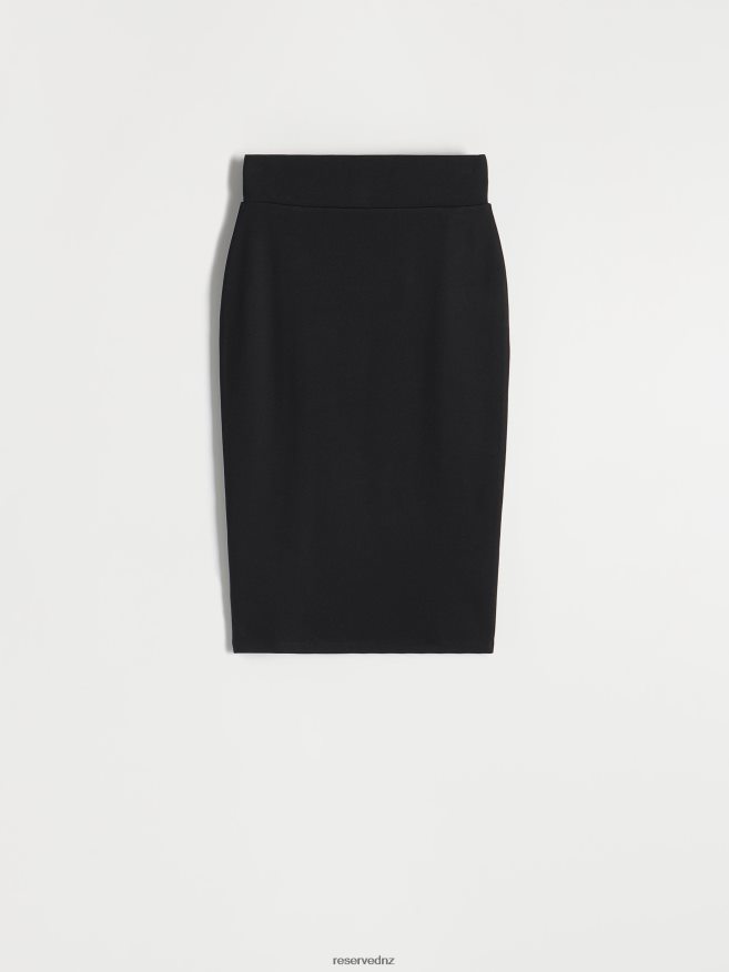 Reserved Women Fitted Midi Skirt P6H08T833 Apparel Black