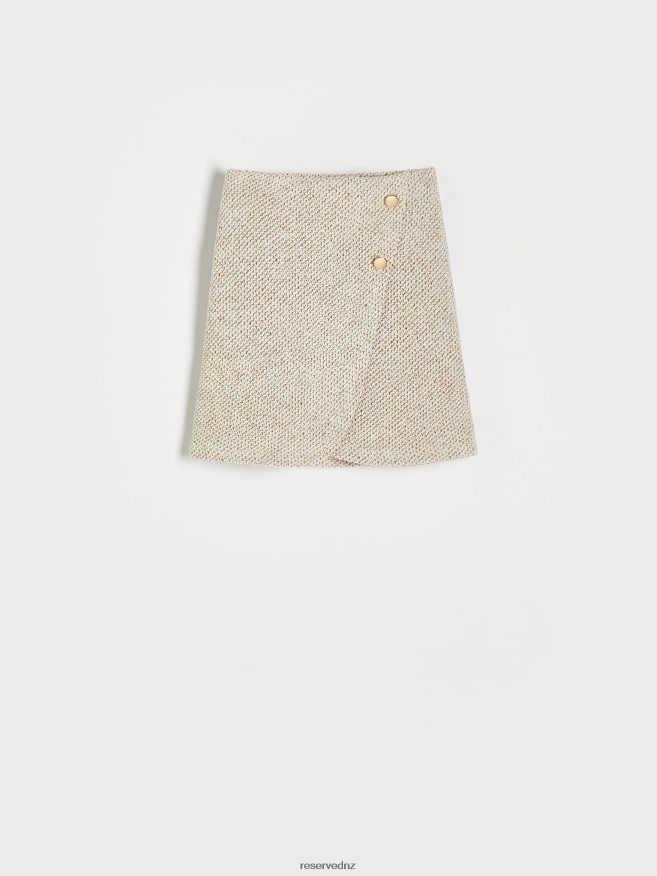 Reserved Women High Waist Skirt P6H08T845 Apparel Beige