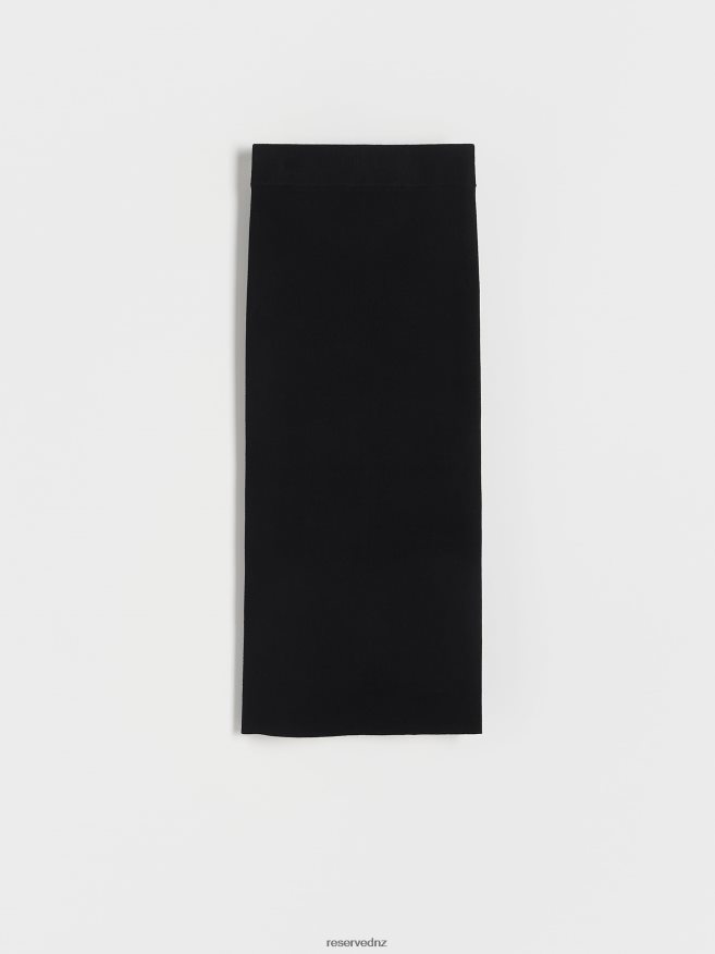 Reserved Women Jersey Midi Skirt P6H08T537 Apparel Black