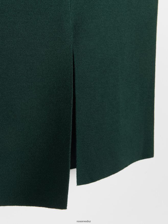 Reserved Women Jersey Midi Skirt P6H08T539 Apparel Dark Green