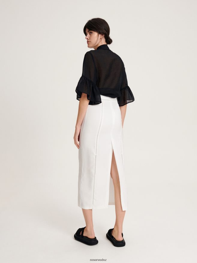 Reserved Women Midi Skirt P6H08T853 Apparel Cream