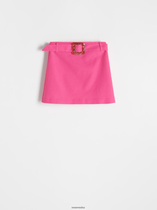 Reserved Women Mini Skirt With Belt P6H08T842 Apparel Pink