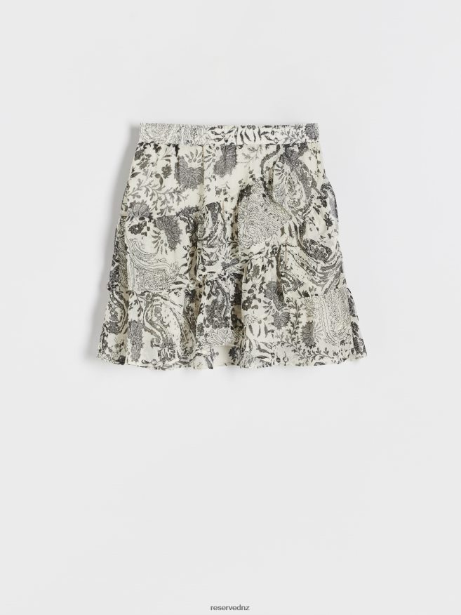 Reserved Women Mini Skirt With Ruffles P6H08T50 Apparel Cream