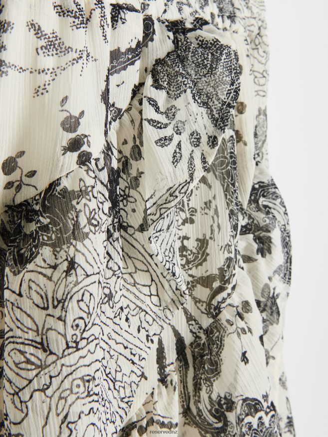 Reserved Women Mini Skirt With Ruffles P6H08T50 Apparel Cream