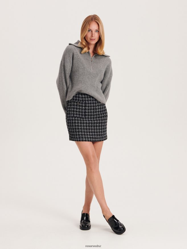 Reserved Women Mini Skirt With Wool Blend P6H08T27 Apparel Multicolor