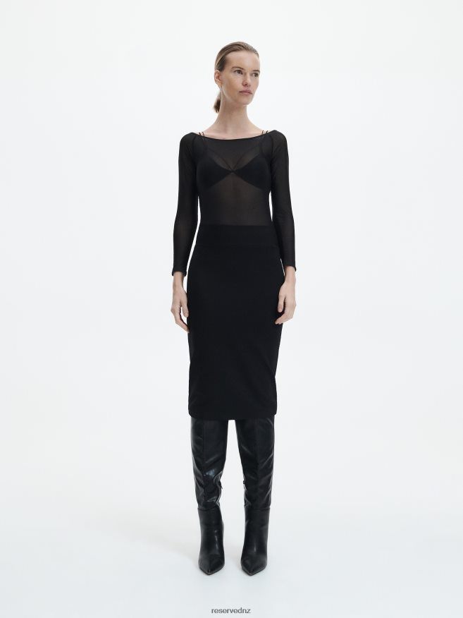 Reserved Women Pencil Skirt P6H08T847 Apparel Black