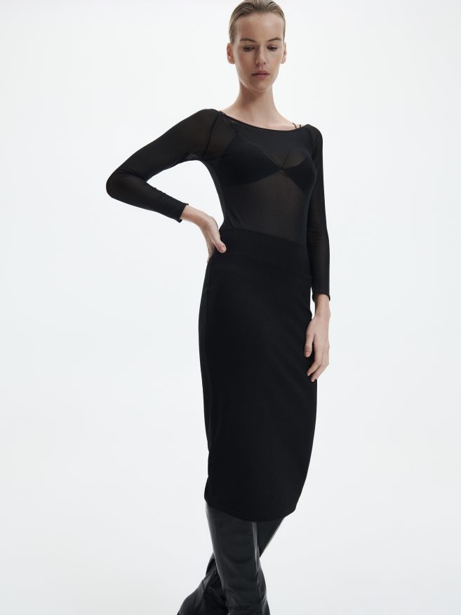 Reserved Women Pencil Skirt P6H08T847 Apparel Black