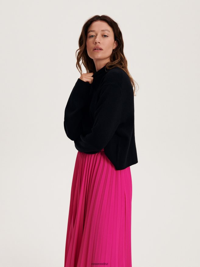 Reserved Women Pleated Midi Skirt P6H08T136 Apparel Hot Pink