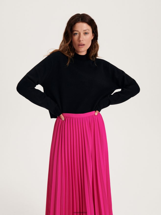 Reserved Women Pleated Midi Skirt P6H08T136 Apparel Hot Pink
