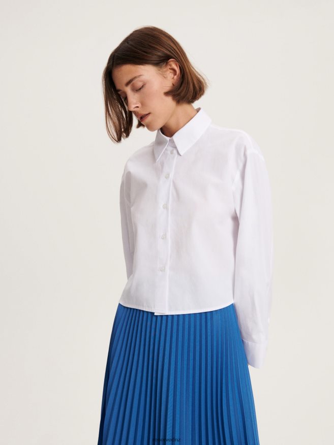 Reserved Women Pleated Midi Skirt P6H08T820 Apparel Light Blue