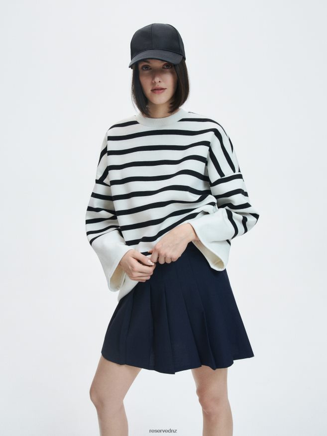 Reserved Women Pleated Mini Skirt P6H08T865 Apparel Navy
