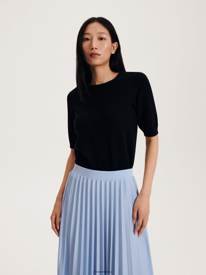 Reserved Women Pleated Skirt P6H08T535 Apparel Pale Blue