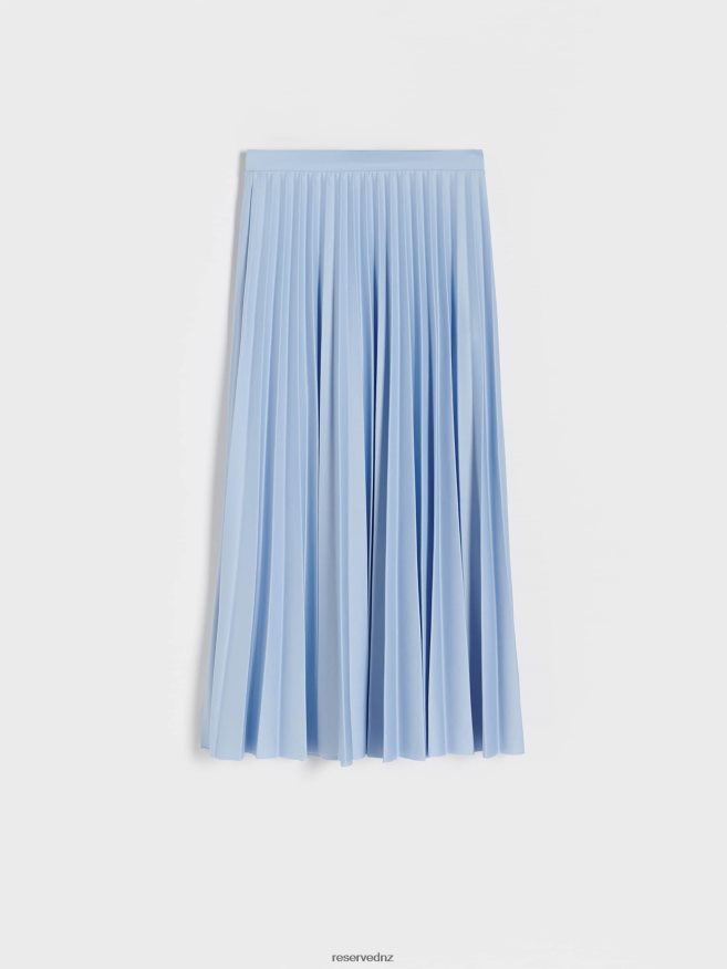 Reserved Women Pleated Skirt P6H08T535 Apparel Pale Blue