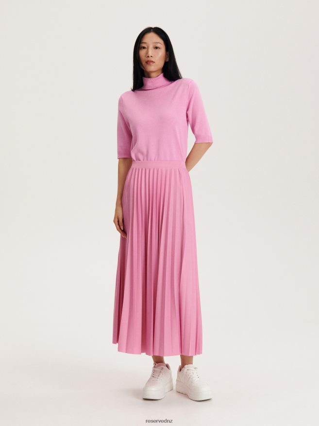 Reserved Women Pleated Skirt P6H08T536 Apparel Pastel Pink
