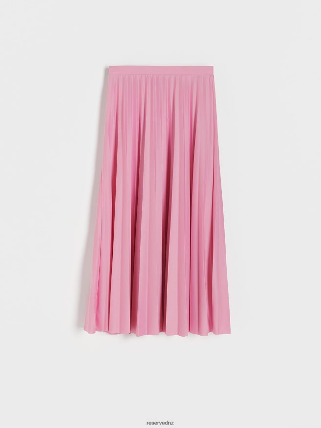 Reserved Women Pleated Skirt P6H08T536 Apparel Pastel Pink