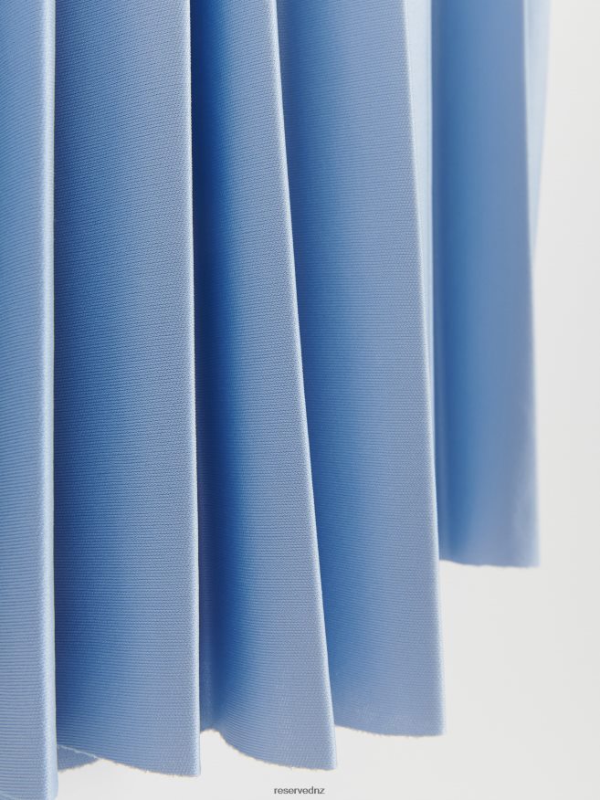 Reserved Women Pleated Skirt P6H08T837 Apparel Pale Blue
