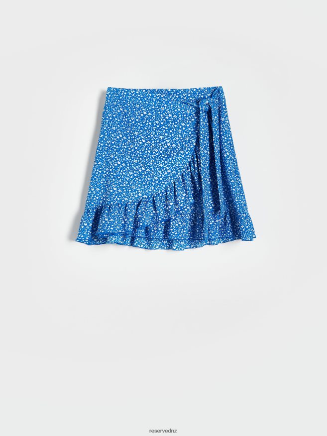 Reserved Women Ruffle Mini Skirt P6H08T843 Apparel Blue