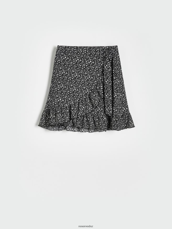 Reserved Women Ruffle Mini Skirt P6H08T859 Apparel Black
