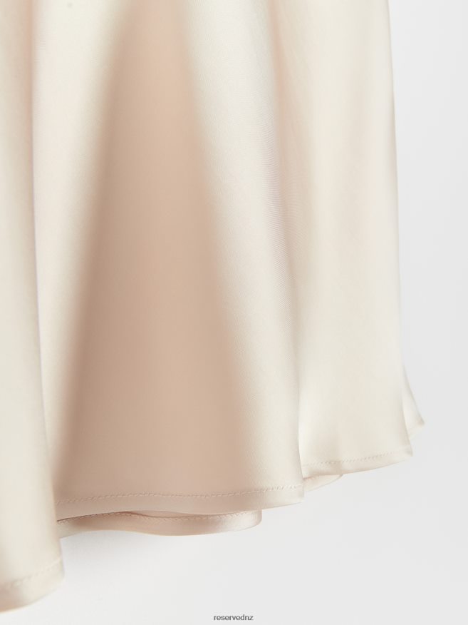 Reserved Women Satin Mini Skirt P6H08T815 Apparel Beige