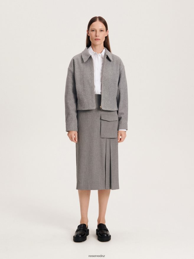 Reserved Women Skirt P6H08T829 Apparel Light Grey