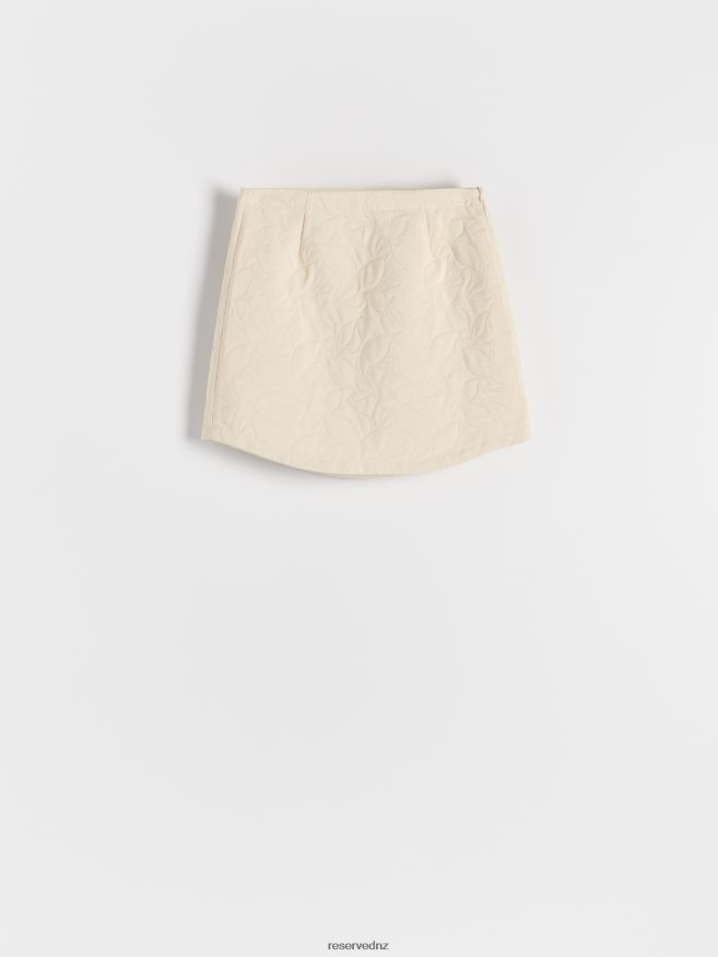 Reserved Women Skirt With Embossed Design P6H08T846 Apparel Beige