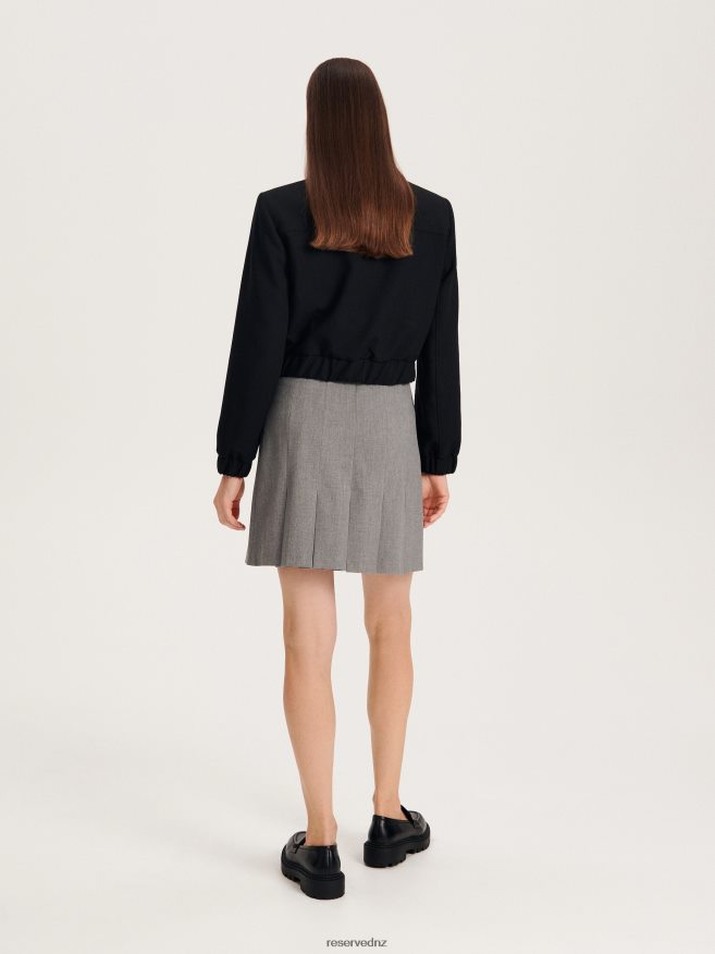 Reserved Women Skirt With Pleats P6H08T69 Apparel Light Grey