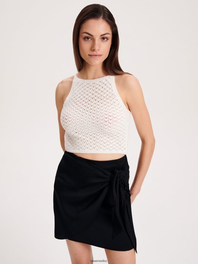 Reserved Women Skirt With Tie Detail P6H08T851 Apparel Black