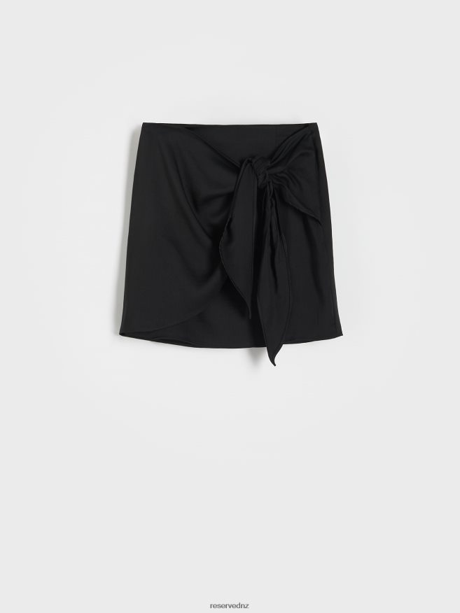 Reserved Women Skirt With Tie Detail P6H08T851 Apparel Black