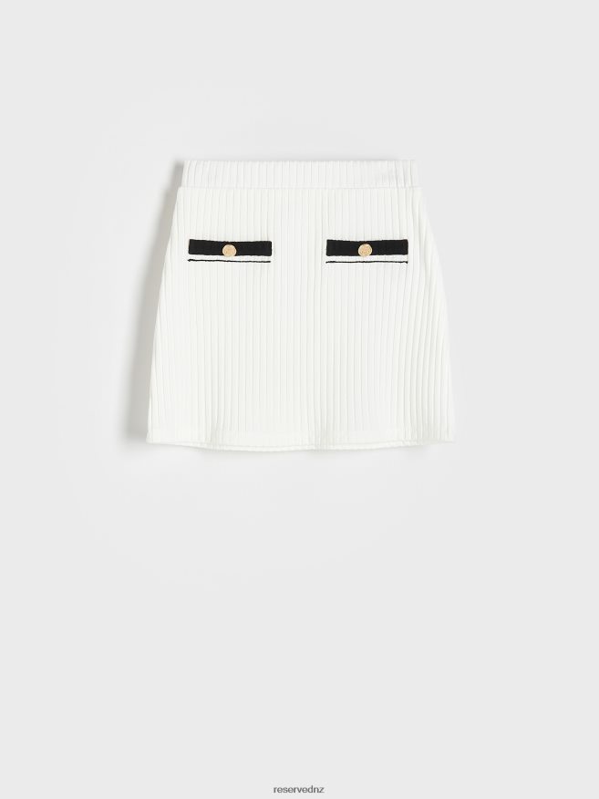 Reserved Women Stripe Skirt P6H08T860 Apparel Cream