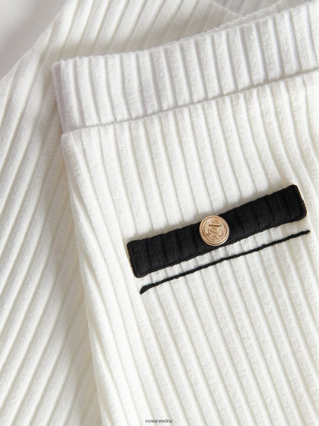 Reserved Women Stripe Skirt P6H08T860 Apparel Cream