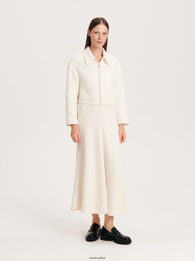 Reserved Women Tweed Skirt P6H08T825 Apparel White