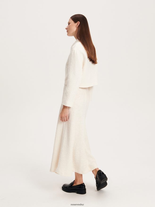 Reserved Women Tweed Skirt P6H08T825 Apparel White
